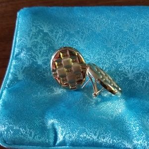 Gold button earrings